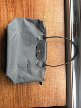 Longchamp Gray Nylon Tote with Gray Leather Trim